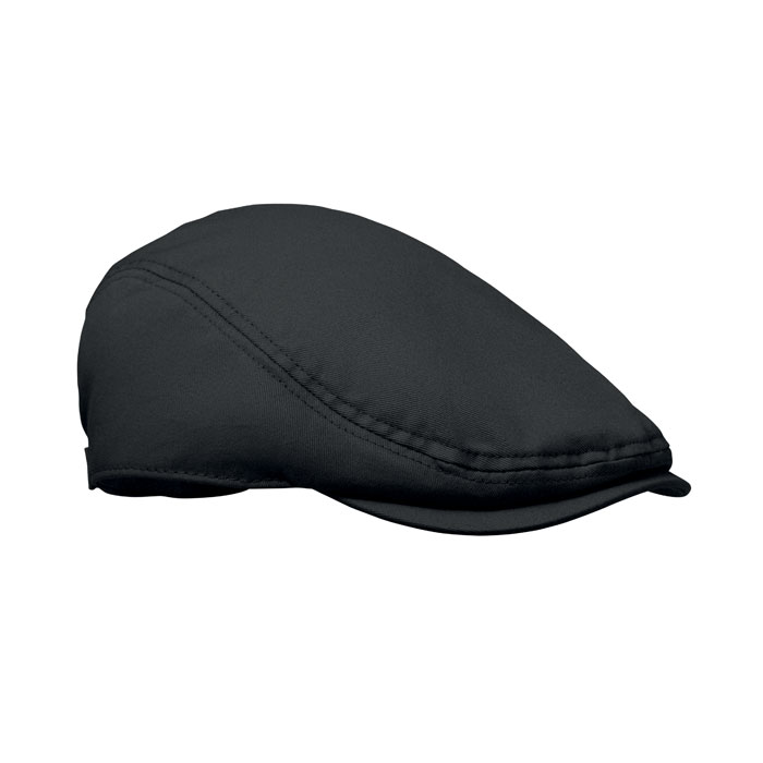 Casquette gavroche coton 235 g/m² personnalisée FLAT PEAK, Noir