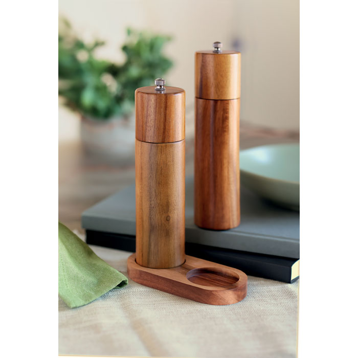 Moulins sel et poivre acacia personnalisés TUCCO SET