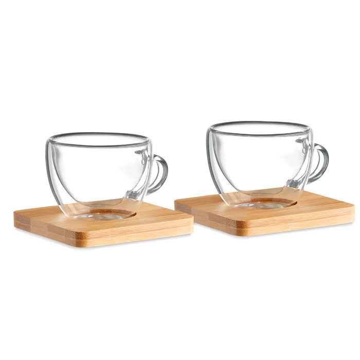 Verres expresso double paroi personnalisés BELIZE, Transparent