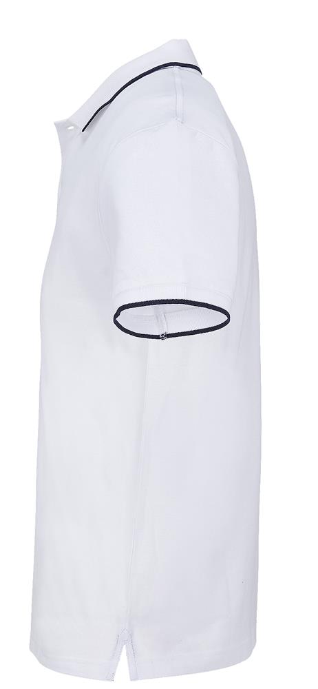 Polo rayure contrastée coton personnalisé PALERMO, manche gauche
