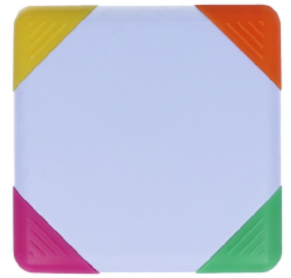 Surligneur 4 couleurs en boîtier personnalisé SQUARIE, dos