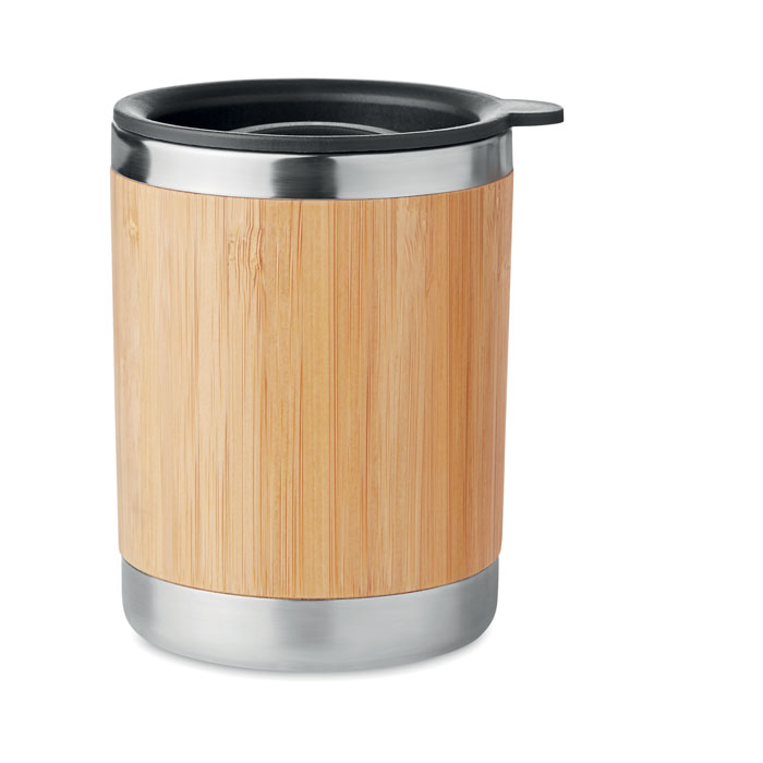 Gobelet inox et bambou 250 ml personnalisé LOKKA, Bois