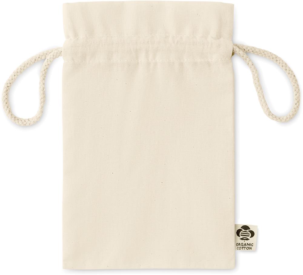 Sac cadeau coton bio 105 g/m² personnalisé AMBER SMALL, devant