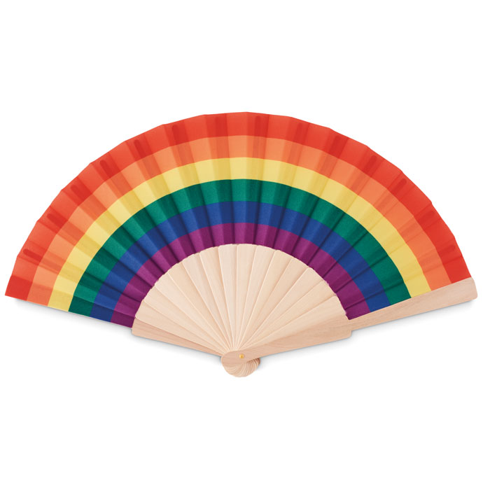 Éventail en bois arc-en-ciel personnalisé BOWFAN