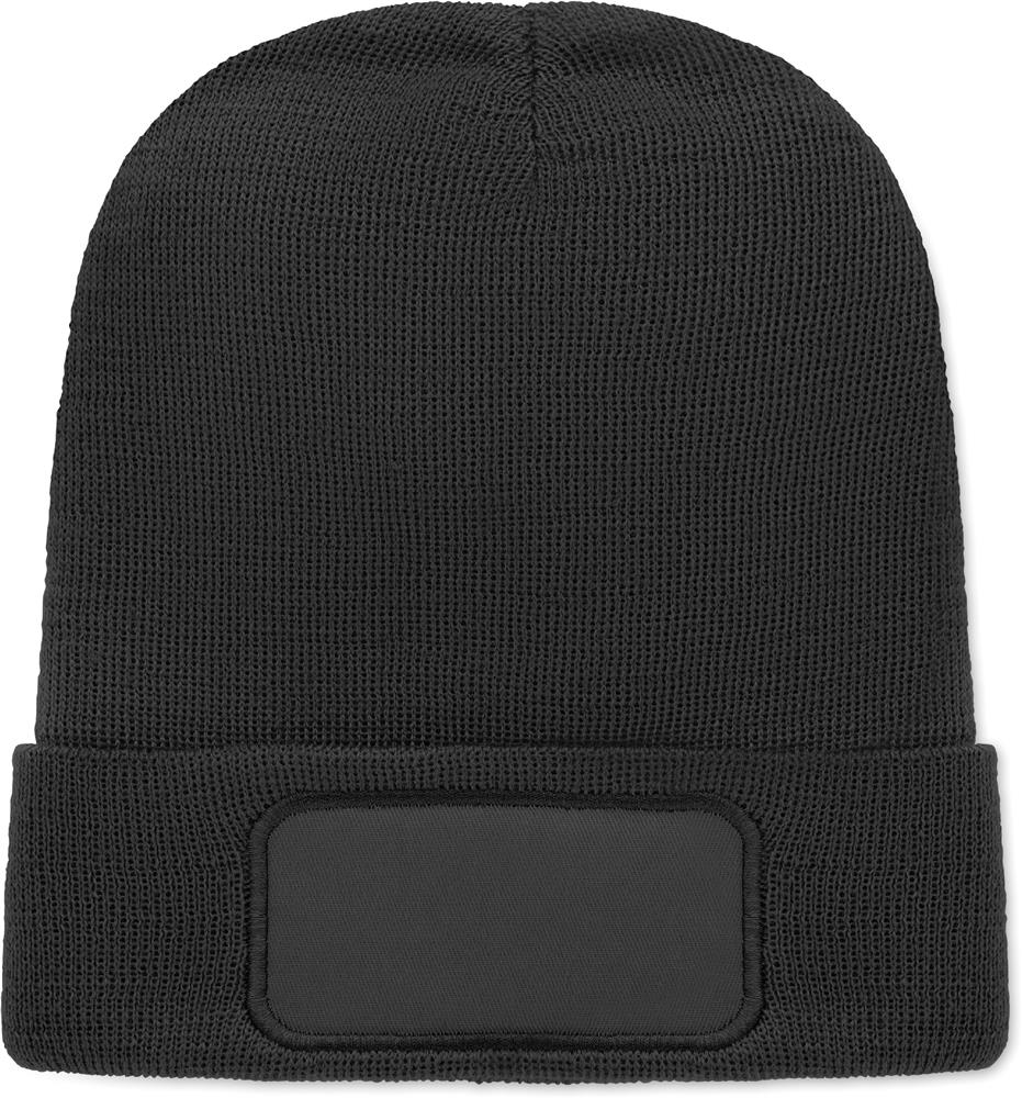 Bonnet tricoté RPET à revers personnalisé CAPNIT, devant