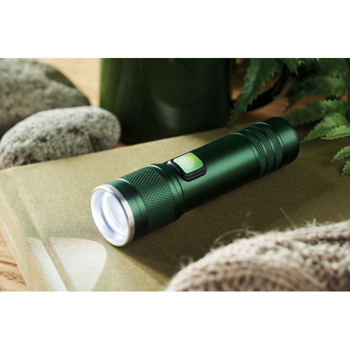 Lampe torche aluminium recyclé 800 mAh personnalisée FLASHRA