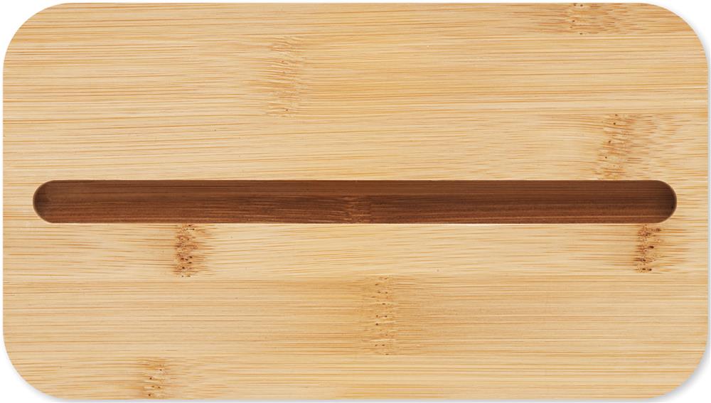 Lunchbox 2 x 400 ml couvercle bambou personnalisée WINT, couvercle côté 1 (gravure laser)