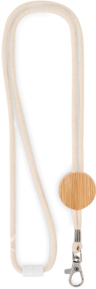 Lanyard coton et bambou personnalisé KARA, côté 1