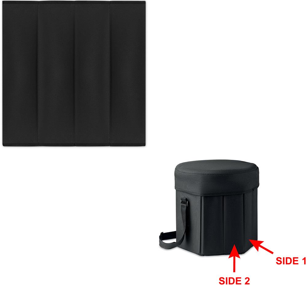 Tabouret pliant glacière personnalisé SEAT & DRINK, côté 2