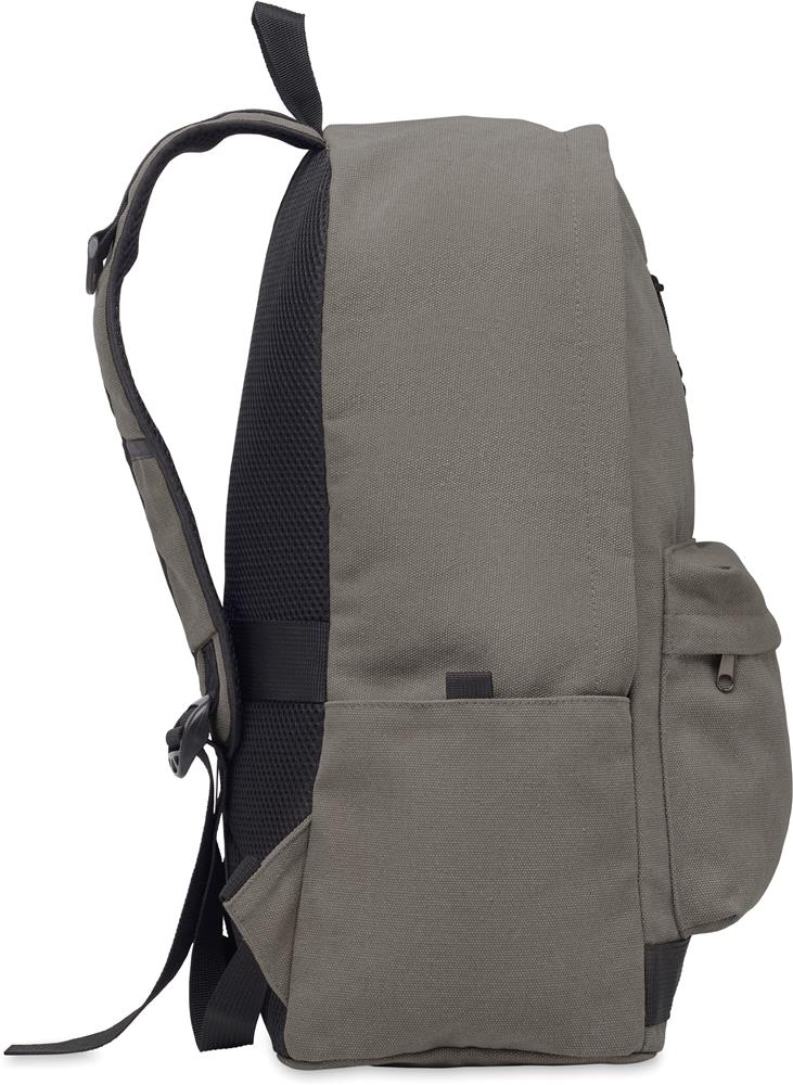 Sac à dos coton recyclé 15'' personnalisé LEIRUR, poche gauche