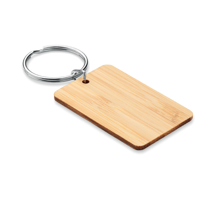 Porte-clés rectangulaire bambou personnalisé ANGLEBOO