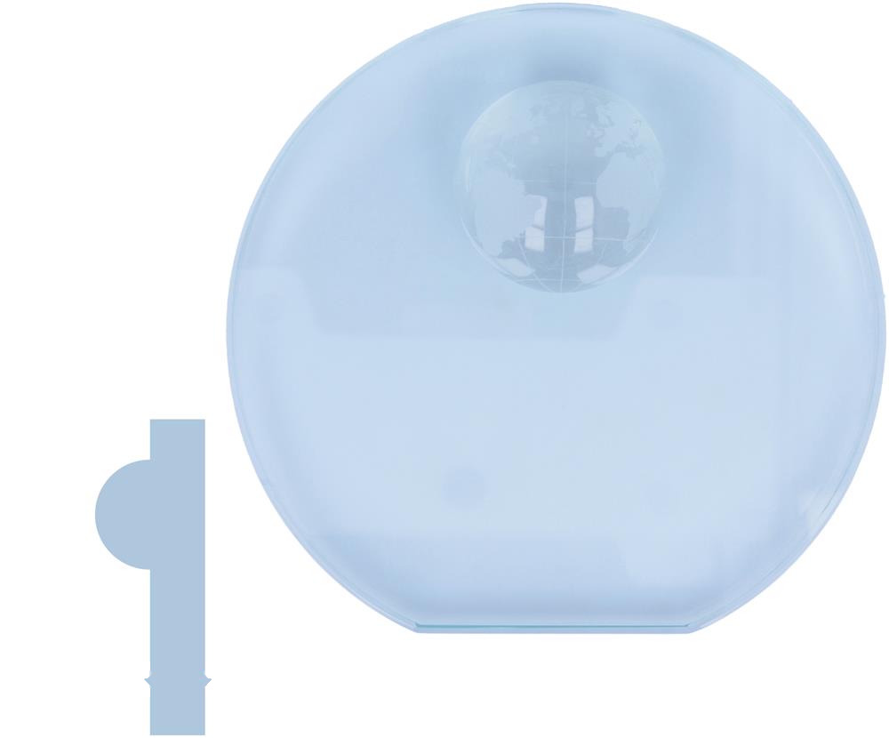Trophée globe en verre 12 cm personnalisé MONDAL, devant verre