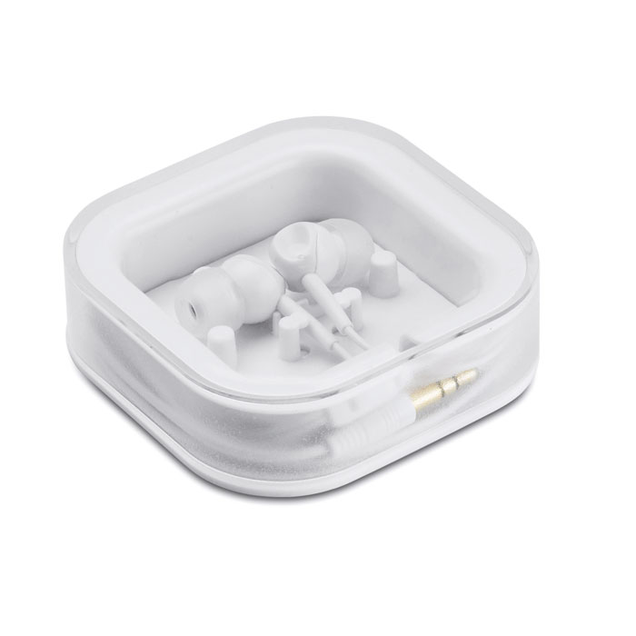 Écouteurs filaires silicone personnalisés MUSISOFT, Blanc