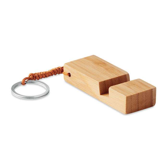 Porte-clés bambou support smartphone personnalisé TRINEU