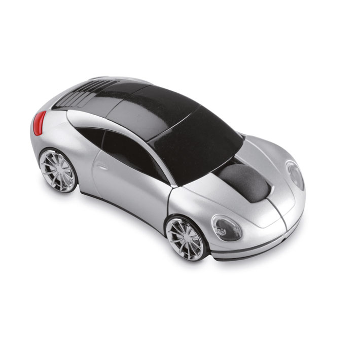 Souris sans fil forme voiture personnalisée SPEED, Argent Mat