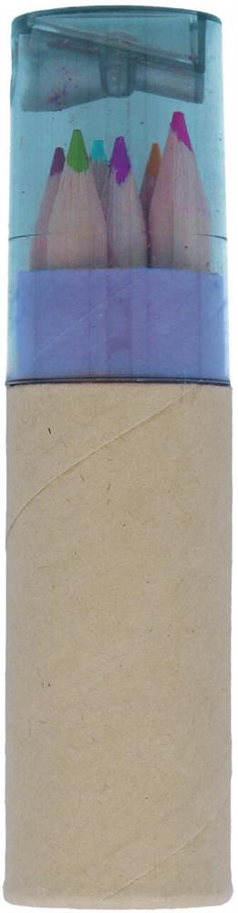 Crayons de couleur en tube de 6 personnalisés PETIT LAMBUT, capuchon