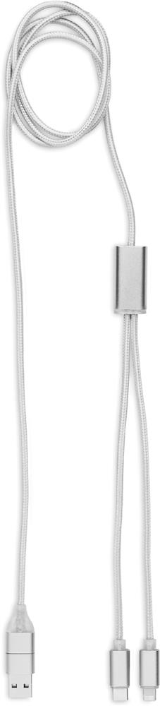 Câble de charge 2 en 1 alu 120 cm personnalisé CABLONG, étui côté 2