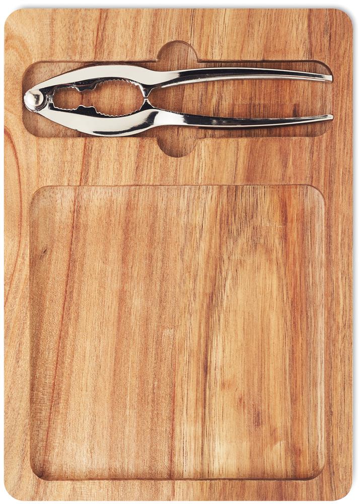 Casse-noix et plateau acacia personnalisé NUTPLATE, côté 1