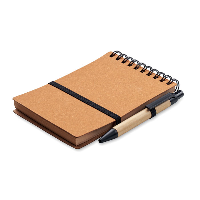 Carnet à spirale recyclé et stylo personnalisé NOTIE