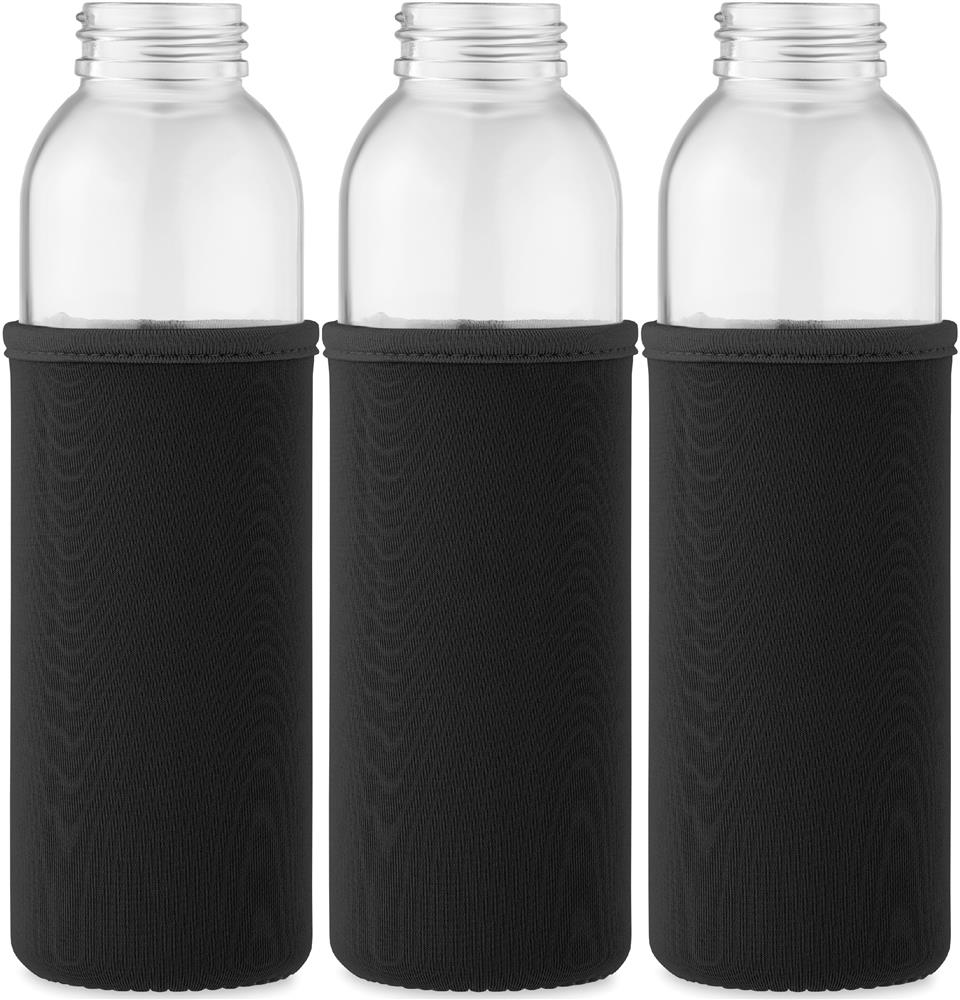 Bouteille verre recyclé 500 ml personnalisée EBOR, pochette (transfert sérigraphique)