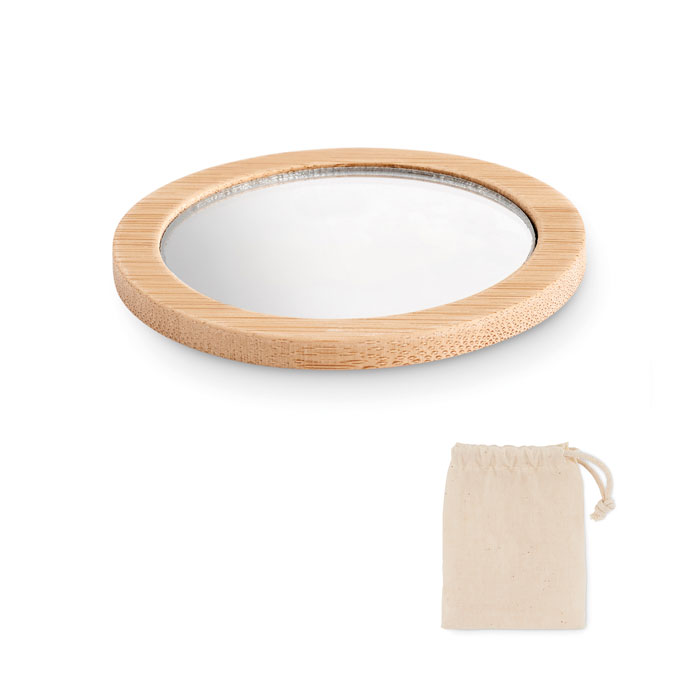 Miroir de poche bambou FSC personnalisé MALAY, Bois