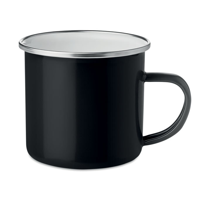 Mug métal émaillé 350 ml personnalisé PLATEADO, Noir
