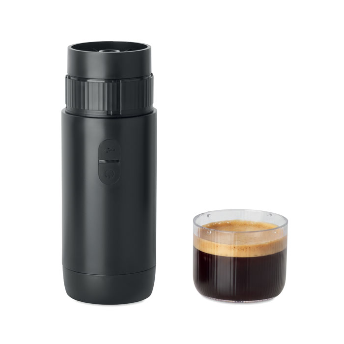 Machine à café portable 40 W personnalisée PORTO, Noir