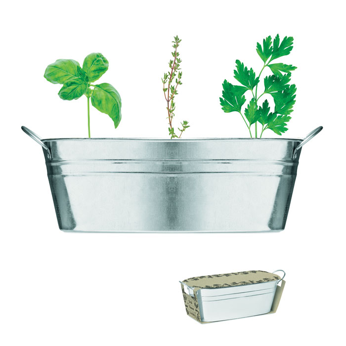 Jardinière zinc herbes aromatiques personnalisée MIX SEEDS