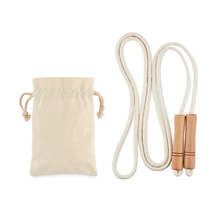 Corde à sauter coton et bois personnalisée JUMP