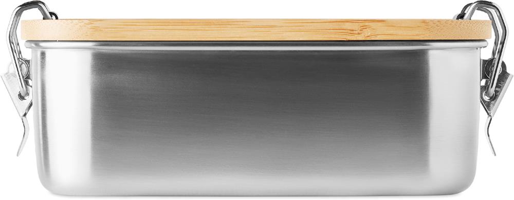 Lunch box inox 750 ml couvercle bambou personnalisée SONABOX, côté 2