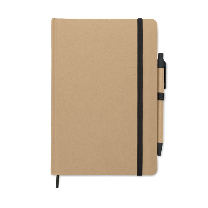 Carnet A5 carton recyclé et stylo personnalisé CARATIL