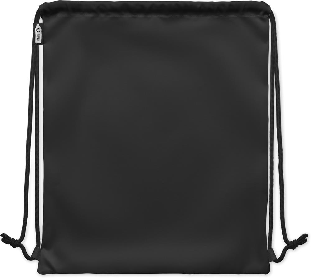 Grand sac à cordon RPET 300D personnalisé NIGHT, dos (transfert réfléchissant)