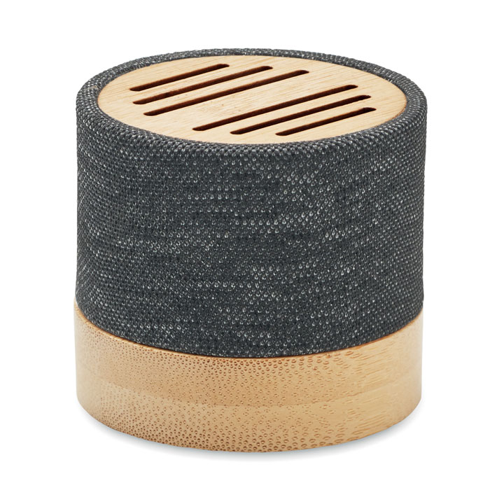 Enceinte bambou et RPET 3 W personnalisée BOOL, Noir