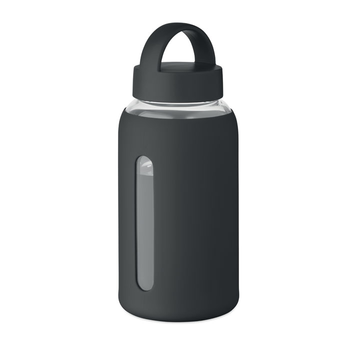 Bouteille en verre borosilicate personnalisée BORIS, Noir