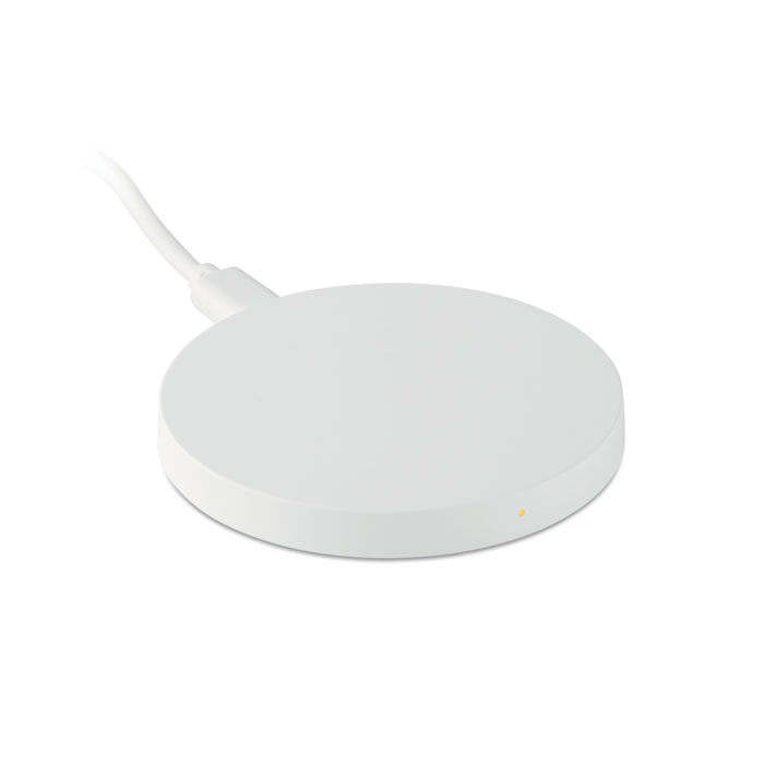 Chargeur sans fil 5 W blanc personnalisé FLAKE CHARGER, Blanc