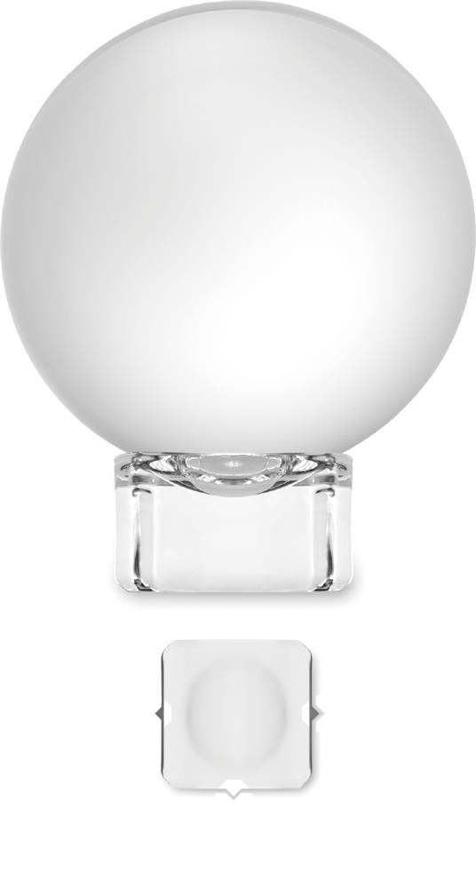 Trophée boule en verre personnalisé GLASSWARD, base côté 1