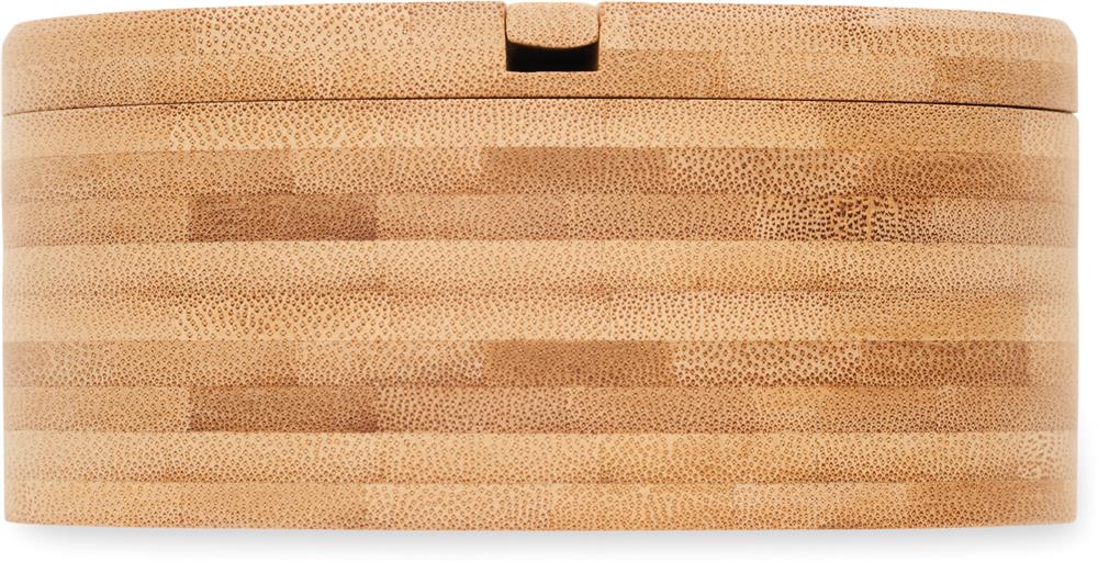 Boîte à sel et poivre bambou personnalisée S&P, côté