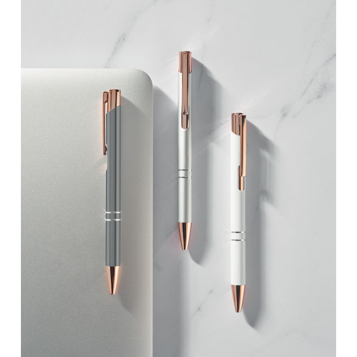 Stylo aluminium recyclé or rose personnalisé BERN ROSE