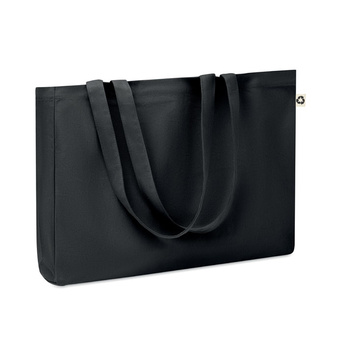 Sac shopping recyclé 280 g/m² personnalisé RESPECT COLOURED, Noir