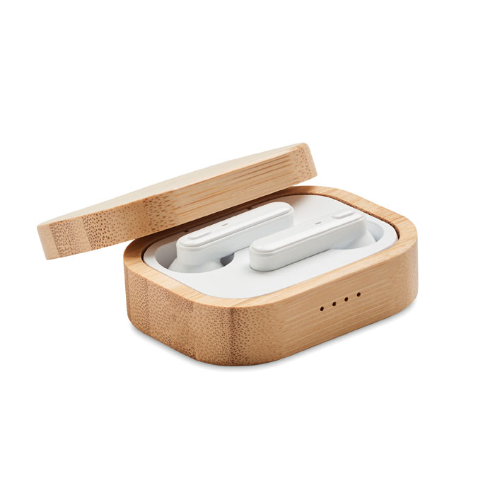 Écouteurs sans fil étui bambou personnalisés JAZZ BAMBOO, Bois
