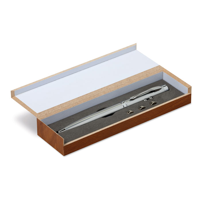 Stylo pointeur laser coffret bois personnalisé ALASKA