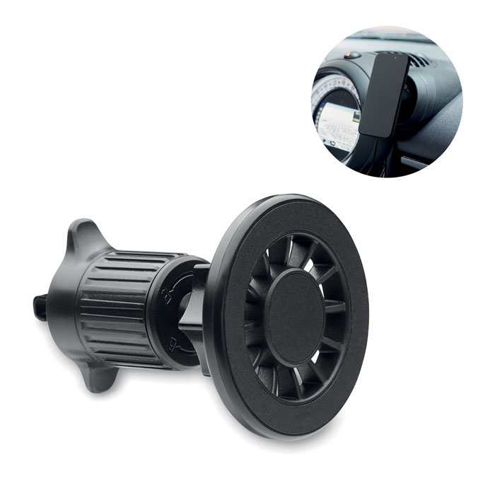 Support téléphone voiture magnétique personnalisé HOLDME, Noir