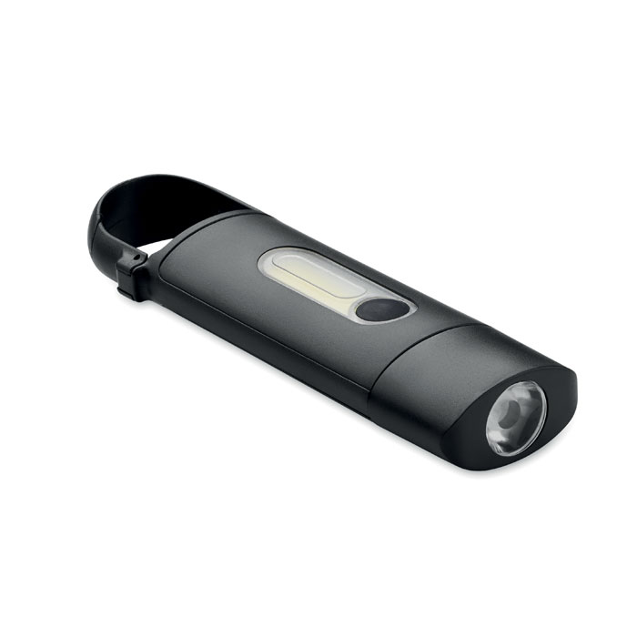 Lampe de poche COB rechargeable personnalisée BLUZ, Noir