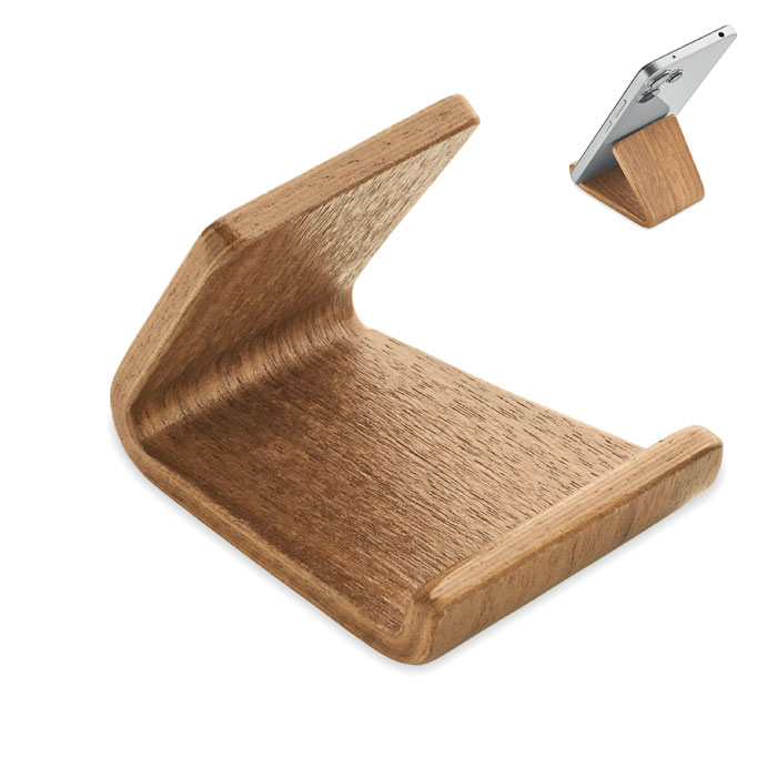 Support téléphone bois de noyer personnalisé HOLD, Bois