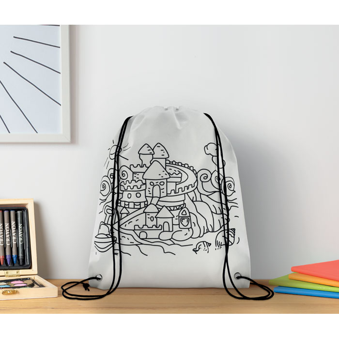 Sac à cordon 80 g/m² à colorier personnalisé CARRYDRAW