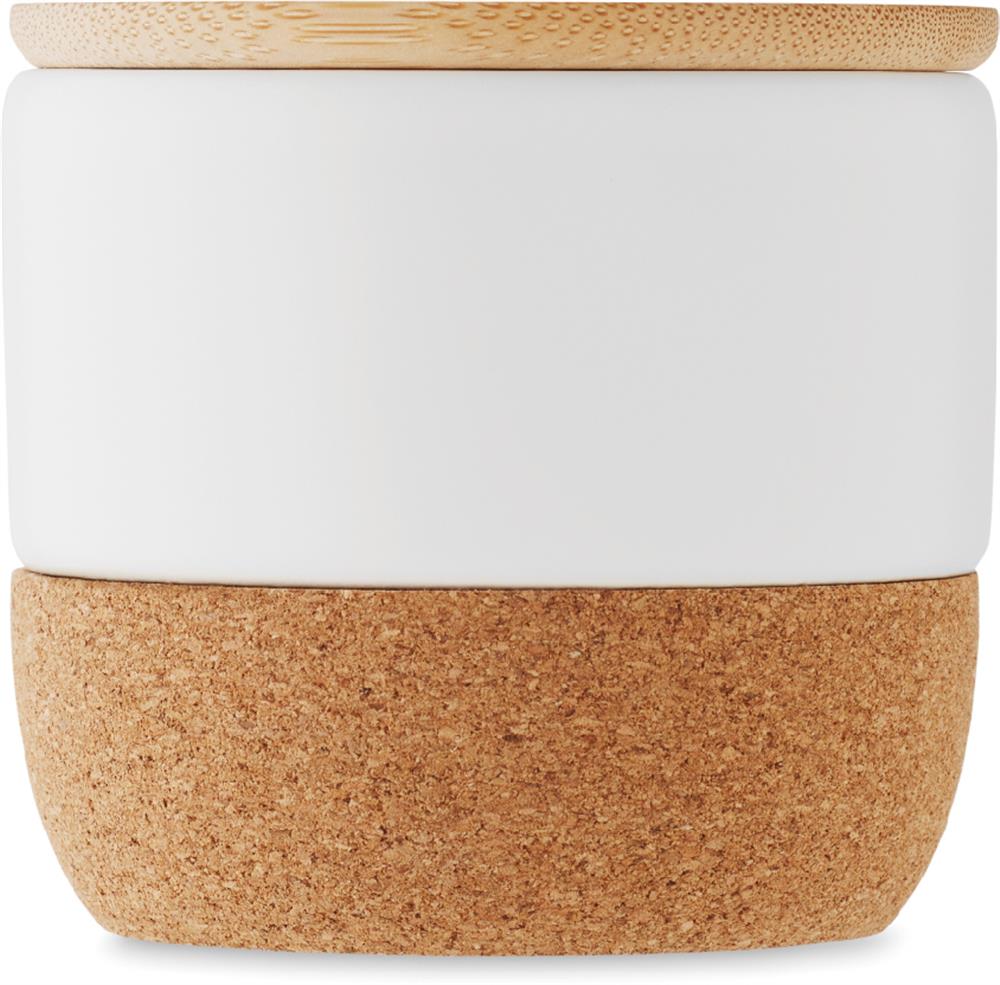 Bougie cire végétale 80 g pot grès personnalisée MENKAURE, côté 2