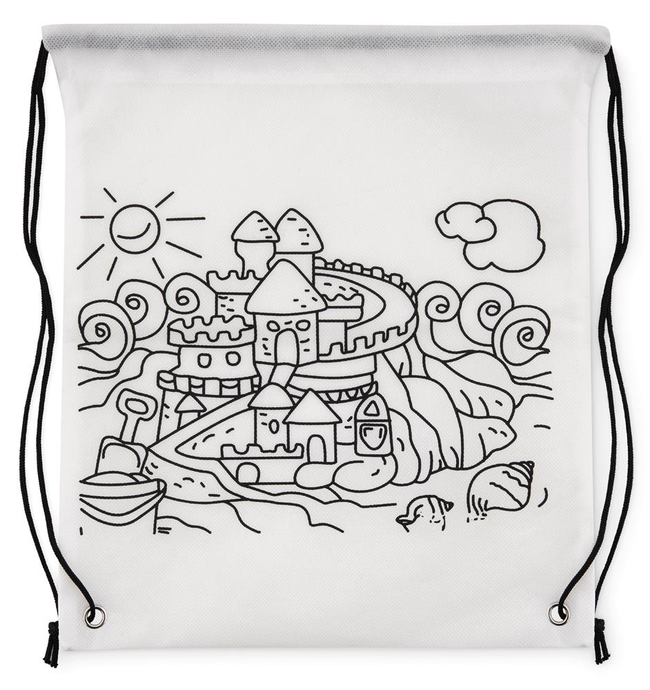 Sac à cordon 80 g/m² à colorier personnalisé CARRYDRAW, devant haut