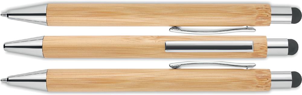 Stylo stylet bambou FSC personnalisé BAYBA, tour complet