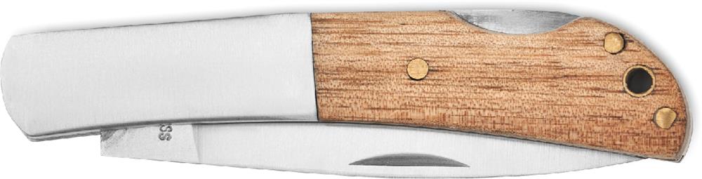 Couteau pliable manche acacia personnalisé SKARP, partie acier droite