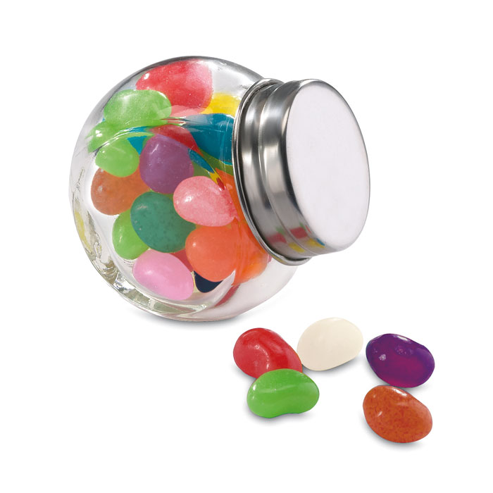 Bonbons multicolores en bocal verre personnalisés BEANDY, Multicolore